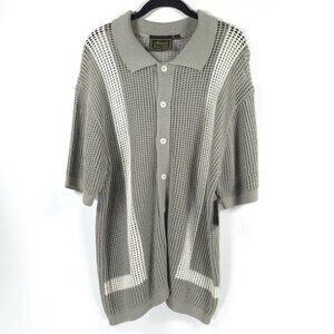 NWT Massive Luxury Edition Sweater Crochet Knit Polo Shirt Button‎ COTTON LARGE